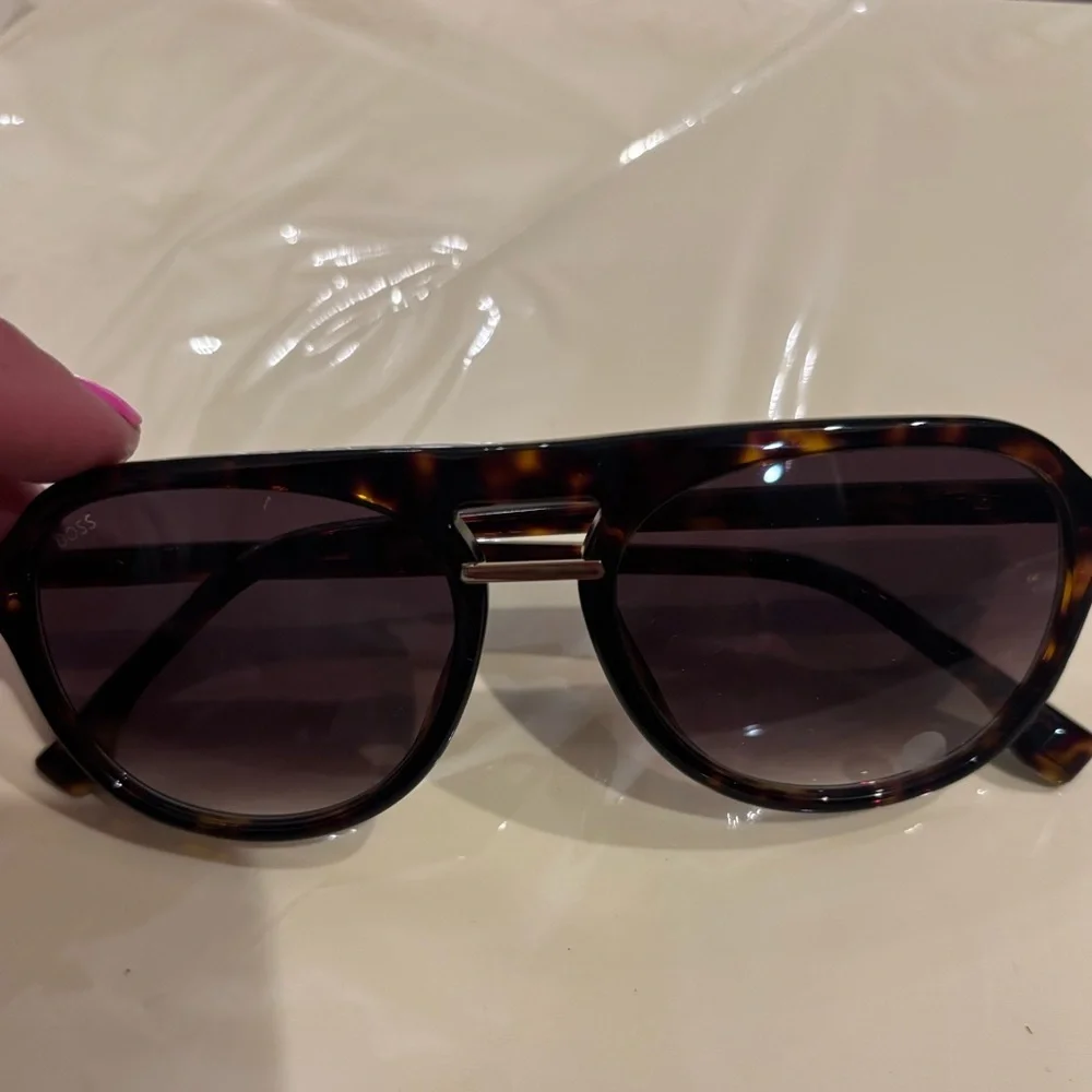Boss Tortoise Shell Frame Sunglasses with Dark Gradient Lenses